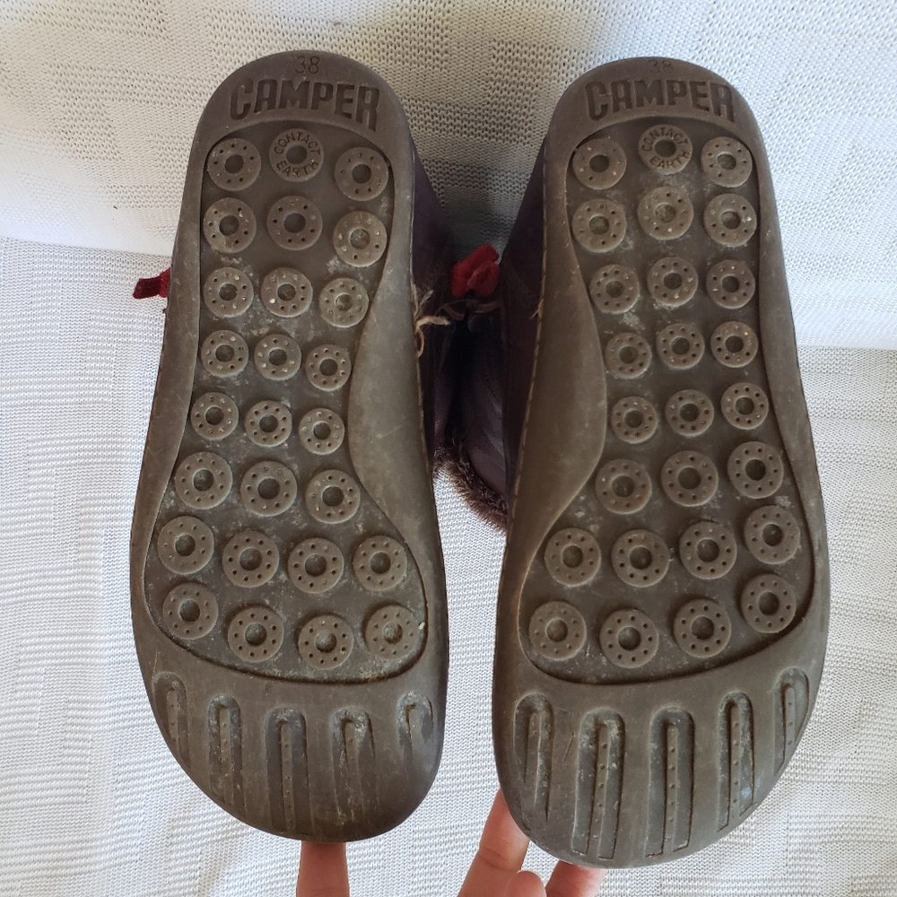*SOLD* Camper Peu Brown Mid Height Lined Leather Boots Size EU 38 - Picture 5 of 7